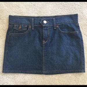 Ultra low waist denim skirt